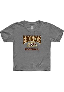 Summit Sportswear Western Michigan Broncos Youth Grey Football Short Sleeve T-Shirt