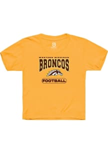 Summit Sportswear Western Michigan Broncos Youth Gold Football Short Sleeve T-Shirt