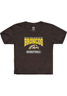 Summit Sportswear Western Michigan Broncos Youth Brown Mens Basketball Short Sleeve T-Shirt