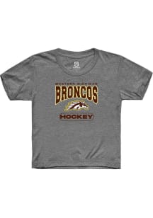 Summit Sportswear Western Michigan Broncos Youth Grey Hockey Short Sleeve T-Shirt
