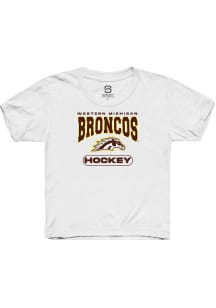 Summit Sportswear Western Michigan Broncos Youth White Hockey Short Sleeve T-Shirt