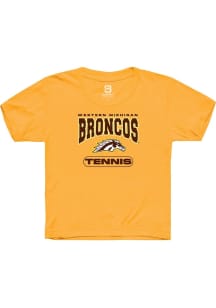 Summit Sportswear Western Michigan Broncos Youth Gold Tennis Short Sleeve T-Shirt