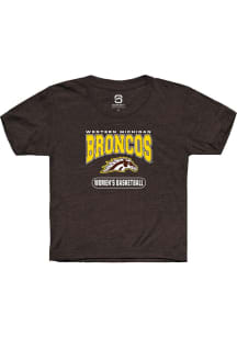 Summit Sportswear Western Michigan Broncos Youth Brown Womens Basketball Short Sleeve T-Shirt