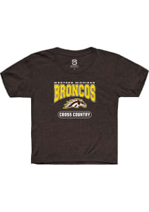 Summit Sportswear Western Michigan Broncos Youth Brown Cross Country Short Sleeve T-Shirt