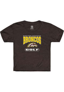 Summit Sportswear Western Michigan Broncos Youth Brown Golf Short Sleeve T-Shirt