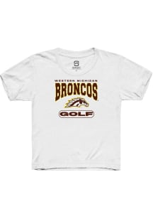 Summit Sportswear Western Michigan Broncos Youth White Golf Short Sleeve T-Shirt