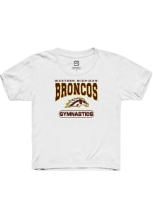 Summit Sportswear Western Michigan Broncos Youth White Gymnastics Short Sleeve T-Shirt