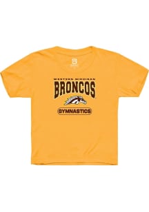 Summit Sportswear Western Michigan Broncos Youth Gold Gymnastics Short Sleeve T-Shirt