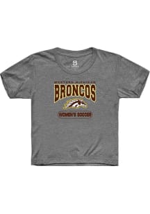 Summit Sportswear Western Michigan Broncos Youth Grey Womens Soccer Short Sleeve T-Shirt