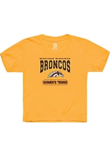 Summit Sportswear Western Michigan Broncos Youth Gold Womens Tennis Short Sleeve T-Shirt