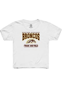 Summit Sportswear Western Michigan Broncos Youth White Track and Field Short Sleeve T-Shirt