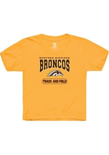 Summit Sportswear Western Michigan Broncos Youth Gold Track and Field Short Sleeve T-Shirt