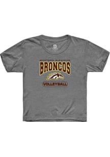Summit Sportswear Western Michigan Broncos Youth Grey Volleyball Short Sleeve T-Shirt