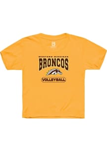 Summit Sportswear Western Michigan Broncos Youth Gold Volleyball Short Sleeve T-Shirt