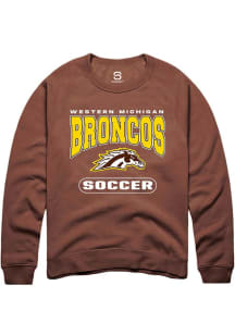 Summit Sportswear Western Michigan Broncos Mens Brown Soccer Long Sleeve Crew Sweatshirt