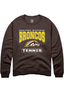 Summit Sportswear Western Michigan Broncos Mens Brown Tennis Logo Long Sleeve Crew Sweatshirt