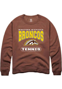 Summit Sportswear Western Michigan Broncos Mens Brown Tennis Long Sleeve Crew Sweatshirt