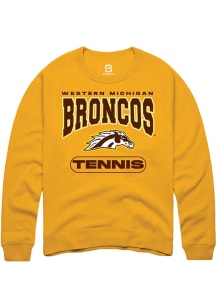 Summit Sportswear Western Michigan Broncos Mens Gold Tennis Long Sleeve Crew Sweatshirt