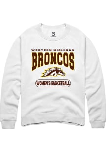 Summit Sportswear Western Michigan Broncos Mens White Womens Basketball Long Sleeve Crew Sweatshir..