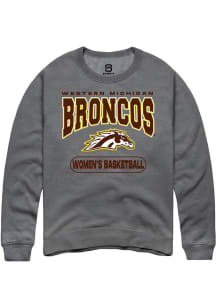 Summit Sportswear Western Michigan Broncos Mens Grey Womens Basketball Long Sleeve Crew Sweatshirt