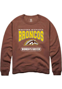 Summit Sportswear Western Michigan Broncos Mens Brown Womens Soccer Long Sleeve Crew Sweatshirt