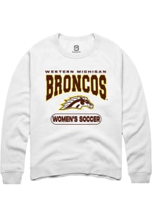 Summit Sportswear Western Michigan Broncos Mens White Womens Soccer Long Sleeve Crew Sweatshirt