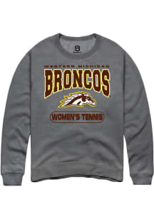 Summit Sportswear Western Michigan Broncos Mens Grey Womens Tennis Long Sleeve Crew Sweatshirt