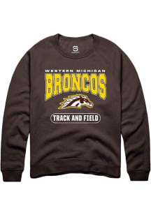 Summit Sportswear Western Michigan Broncos Mens Brown Track and Field Logo Long Sleeve Crew Sweats..