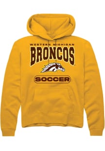 Summit Sportswear Western Michigan Broncos Mens Gold Soccer Long Sleeve Hoodie