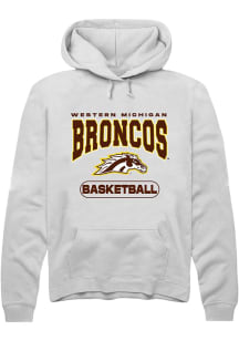 Summit Sportswear Western Michigan Broncos Mens White Basketball Long Sleeve Hoodie