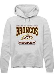 Summit Sportswear Western Michigan Broncos Mens White Hockey Long Sleeve Hoodie