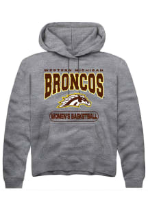 Summit Sportswear Western Michigan Broncos Mens Grey Womens Basketball Long Sleeve Hoodie