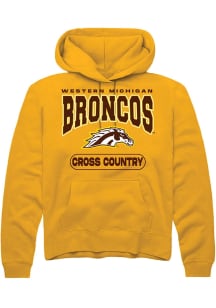 Summit Sportswear Western Michigan Broncos Mens Gold Cross Country Long Sleeve Hoodie