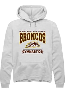 Summit Sportswear Western Michigan Broncos Mens White Gymnastics Long Sleeve Hoodie