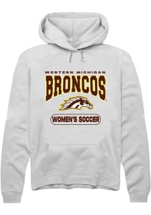 Summit Sportswear Western Michigan Broncos Mens White Womens Soccer Long Sleeve Hoodie