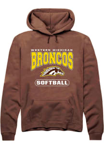 Summit Sportswear Western Michigan Broncos Mens Brown Softball Long Sleeve Hoodie