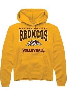 Summit Sportswear Western Michigan Broncos Mens Gold Volleyball Long Sleeve Hoodie
