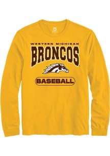 Summit Sportswear Western Michigan Broncos Gold Baseball Long Sleeve T Shirt