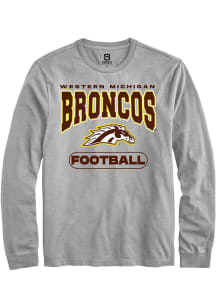 Summit Sportswear Western Michigan Broncos Grey Football Long Sleeve T Shirt