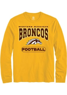 Summit Sportswear Western Michigan Broncos Gold Football Long Sleeve T Shirt