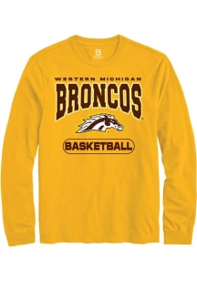 Summit Sportswear Western Michigan Broncos Gold Basketball Long Sleeve T Shirt