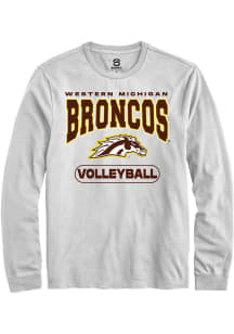 Summit Sportswear Western Michigan Broncos White Volleyball Long Sleeve T Shirt