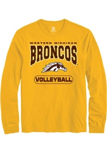 Summit Sportswear Western Michigan Broncos Gold Volleyball Long Sleeve T Shirt
