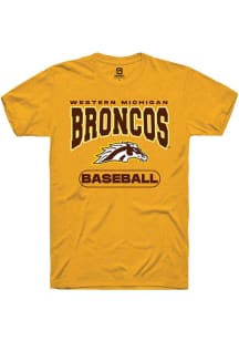 Summit Sportswear Western Michigan Broncos Gold Baseball Short Sleeve T Shirt