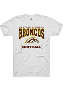 Summit Sportswear Western Michigan Broncos White Football Short Sleeve T Shirt
