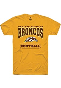 Summit Sportswear Western Michigan Broncos Gold Football Short Sleeve T Shirt