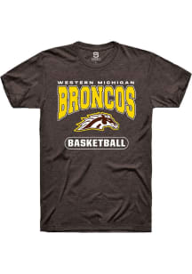Summit Sportswear Western Michigan Broncos Brown Basketball Logo Short Sleeve T Shirt