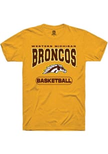 Summit Sportswear Western Michigan Broncos Gold Basketball Short Sleeve T Shirt