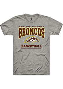 Summit Sportswear Western Michigan Broncos Grey Basketball Short Sleeve T Shirt