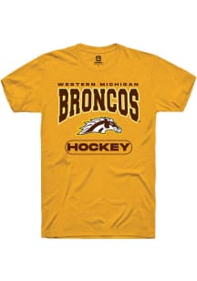 Summit Sportswear Western Michigan Broncos Gold Hockey Short Sleeve T Shirt